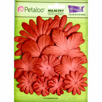 Petaloo - Flora Doodles Collection - Layering Mulberry Flowers - Cardinal Red