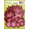 Petaloo - Flora Doodles Collection - Layering Mulberry Flowers - Burgundy