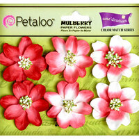 Petaloo - Flora Doodles Collection - Mulberry Flowers - Camelia - Cardinal Red