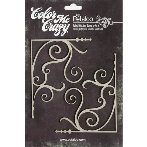 Petaloo - Color Me Crazy Collection - Chipboard Pieces - Fancy Corners Small