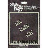 Petaloo - Color Me Crazy Collection - Chipboard Pieces - Live Laugh Love Frame