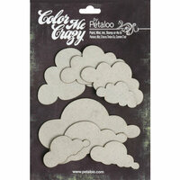 Petaloo - Color Me Crazy Collection - Chipboard Pieces - Clouds