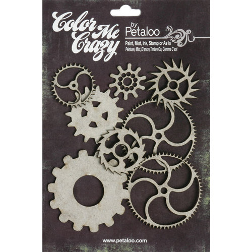 Petaloo - Color Me Crazy Collection - Chipboard Pieces - Gears