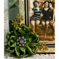 Petaloo - Estate Collection - Knotted Ribbon Flower - Green