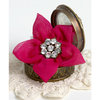 Petaloo - Estate Collection - Star Ribbon Flower with Gem Center - Fuchsia