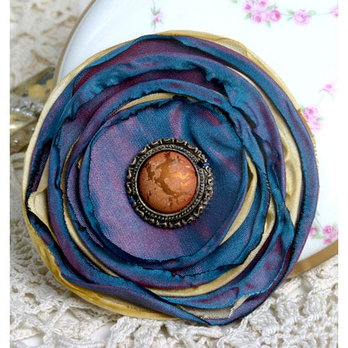 Petaloo - Expressions Collection - Bohemian Silk Flower - Blue and Purple
