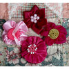 Petaloo - Expressions Collection - Mini Fabric Flowers - Fuchsia