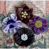 Petaloo - Expressions Collection - Mini Fabric Flowers - Plum