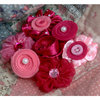Petaloo - Expressions Collection - Mini Fabric Flowers - Fuchsia 1