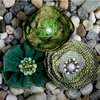 Petaloo - Expressions Collection - Fabric Flowers - Light Green
