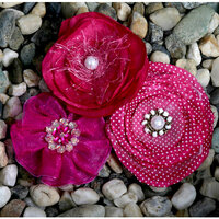 Petaloo - Expressions Collection - Fabric Flowers - Fuchsia