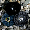 Petaloo - Expressions Collection - Fabric Flowers - Black