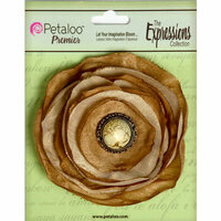 Petaloo - Expressions Collection - Bohemian Silk Flower - Amber and Camel