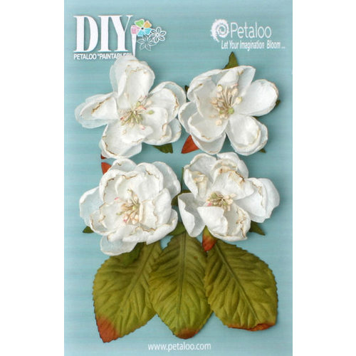 Petaloo - DIY Paintables Collection - Floral Embellishments - Botanica Blooms - White