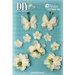 Petaloo - DIY Paintables Collection - Floral Embellishments - Burlap Blossoms - Ivory