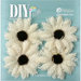 Petaloo - DIY Paintables Collection - Floral Embellishments - Burlap Small Sunflowers - Ivory