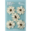 Petaloo - DIY Paintables Collection - Floral Embellishments - Burlap Wild Sunflowers - Ivory