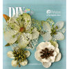 Petaloo - DIY Paintables Collection - Floral Embellishments - Mixed Textured Blossoms - Ivory