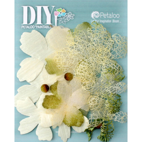 Petaloo - DIY Paintables Collection - Floral Embellishments - Mixed Textured Layers - Ivory