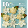 Petaloo - DIY Paintables Collection - Floral Embellishments - Mixed Textured Mini Blossoms - Ivory