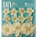 Petaloo - DIY Paintables Collection - Floral Embellishments - Burlap Flowers - Ivory