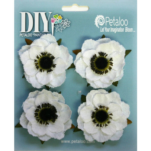 Petaloo - DIY Paintables Collection - Floral Embellishments - Anenome - Canvas - White