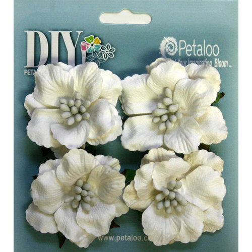 Petaloo - DIY Paintables Collection - Floral Embellishments - Ruffled Rose - White
