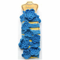 Petaloo - Crocheted Flower Garland - Dark Blue - 2 Feet