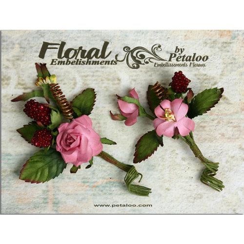 Petaloo - Canterbury Collection - Rose and Berries Picks - Mauve