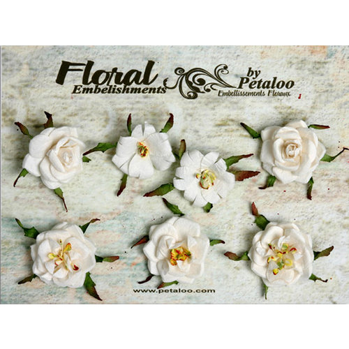 Petaloo - Canterbury Collection - Rose Blossoms - White
