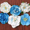 Petaloo - Canterbury Collection - Roses - Marine Blue