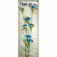 Petaloo - Canterbury Collection - Flowering Vine Spray - Turquoise