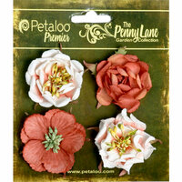 Petaloo - Penny Lane Collection - Floral Embellishments - Ruffled Roses - Paprika