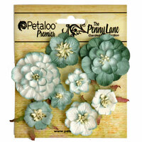 Petaloo - Penny Lane Collection - Floral Embellishments - Mixed Blossoms - Sea Green