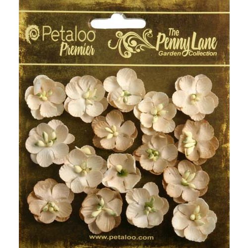 Petaloo - Penny Lane Collection - Floral Embellishments - Forget Me Nots - Antique Beige
