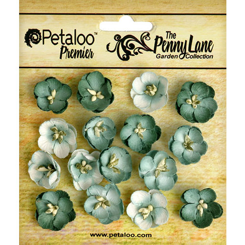 Petaloo - Penny Lane Collection - Floral Embellishments - Forget me Nots - Sea Green