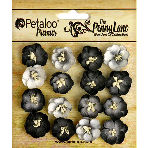 Petaloo - Penny Lane Collection - Floral Embellishments - Forget me Nots - Black
