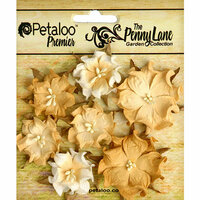 Petaloo - Penny Lane Collection - Floral Embellishments - Mini Wild Roses - Antique Gold