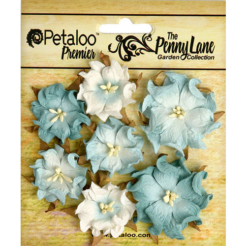 Petaloo - Penny Lane Collection - Floral Embellishments - Mini Wild Roses - Robin Egg Blue