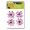 Petaloo - Pink Poodle Collection - Flowers - Wild Daisies Peel and Stick - 4 Flowers - Pink With Black Dots