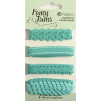 Petaloo - Flora Doodles Collection - Fancy Trims - Teal