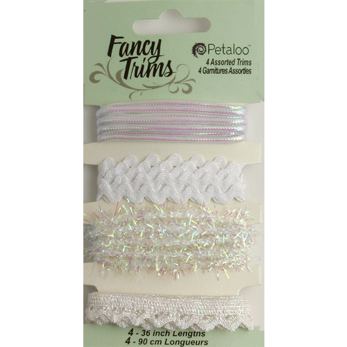 Petaloo - Dazzlers Collection - Fancy Trims - White