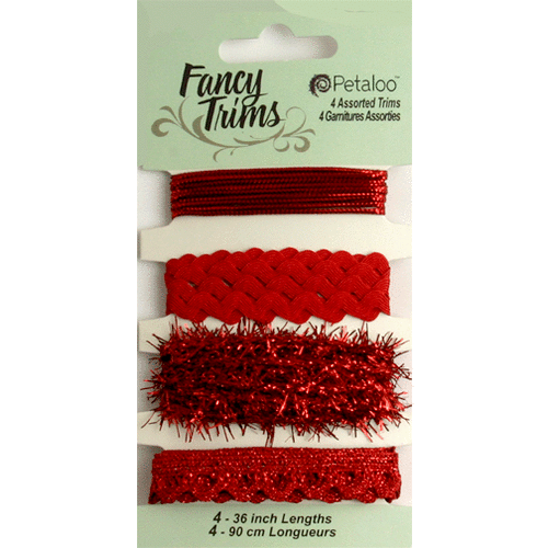 Petaloo - Dazzlers Collection - Fancy Trims - Red