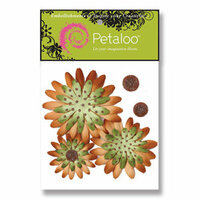 Petaloo - Retro Rage Collection - Flowers - Double Delight Peel and Stick - 3 Flowers - Avocado With Brown Dots
