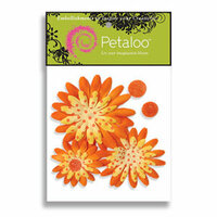 Petaloo - Tutti Fruitti Collection - Flowers - Double Delight Peel and Stick - 3 Flowers - Yellow With Orange Dots, CLEARANCE