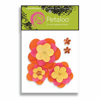Petaloo - Tutti Fruitti Collection - Flowers - Retro Flower Peel and Stick - 3 Flowers - Yellow and Pink, CLEARANCE