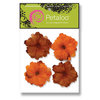 Petaloo - Retro Rage Collection - Flowers - Double Delight Peel and Stick - 4 Flowers - Ruffled Peony Orange and Brown, CLEARANCE