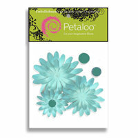 Petaloo - Sunken Treasure Collection - Flowers - Layered Daisies With Glitter Peel and Stick - 3 Flowers - Aqua, CLEARANCE