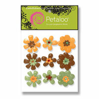 Petaloo - Retro Rage Collection - Flowers - Faux Leather - 9 Flowers - Retro Rage, CLEARANCE