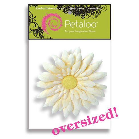 Petaloo - Flowers - Giant Daisies Peel and Stick - 1 Flower - Cream , CLEARANCE